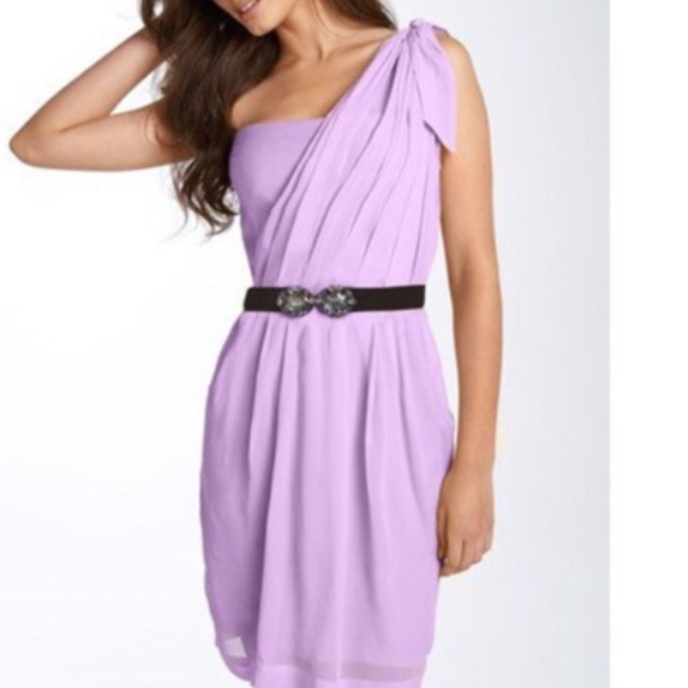 BCBG Lilac One Shoulder Dress